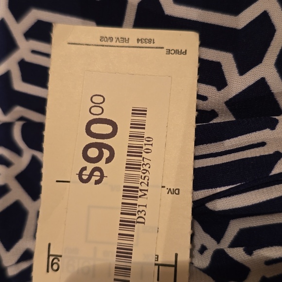 R&K BRAND WOMEN'S NAVY BLUE & WHITE ASYMMETRICAL SLEEVELESS SUMMER DRESS SIZE 12 - Picture 15 of 16